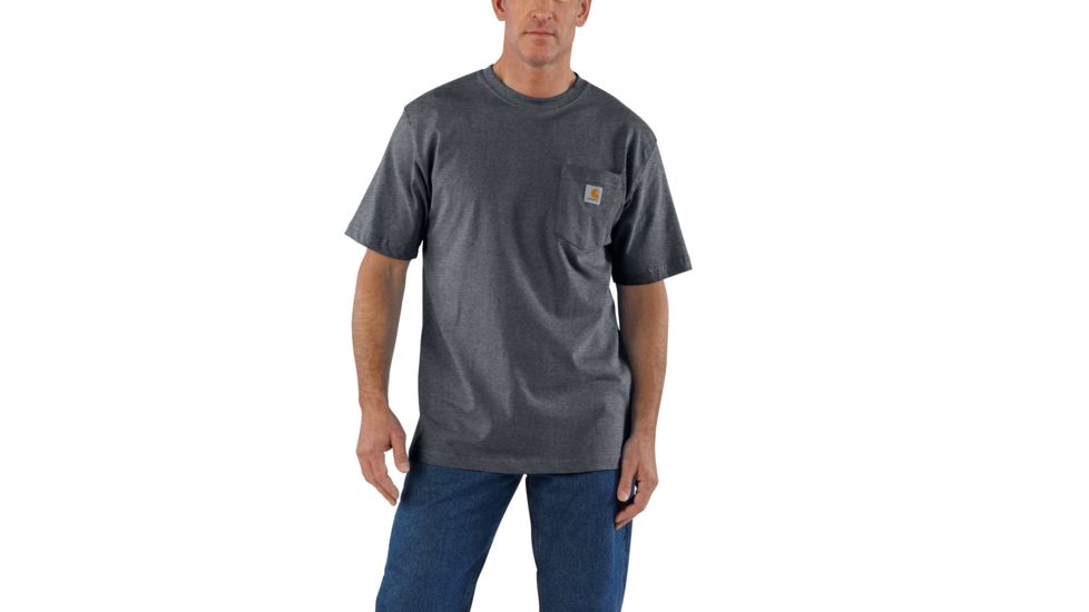 Carhartt Workwear Pkt Short Sleeve Henley MW Jersey Org Fit - Mens, Granite Heather, XXL-REG K87-020-REG-XXL