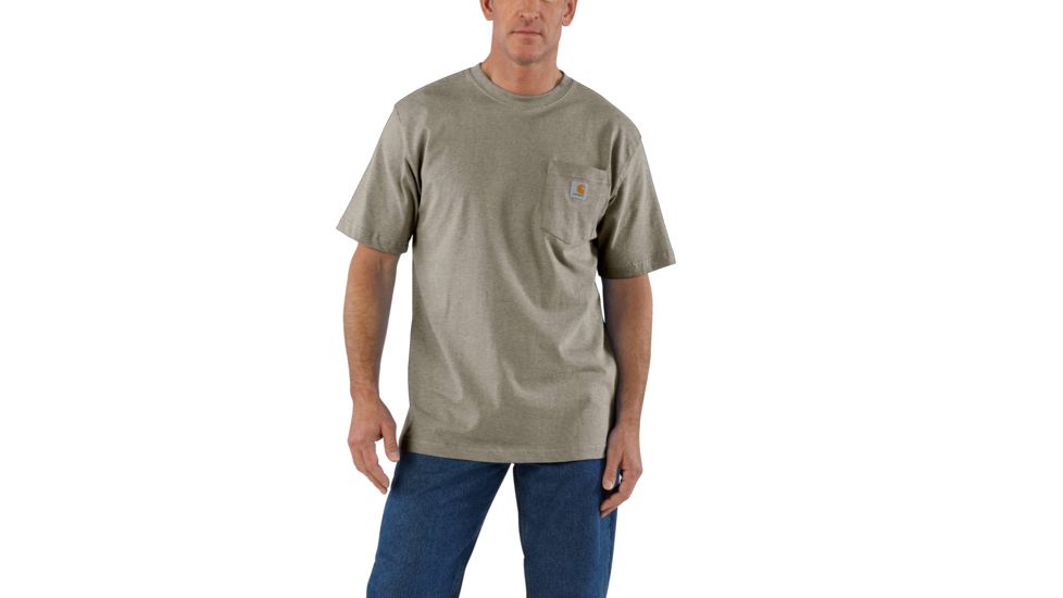 Carhartt Workwear Pkt Short Sleeve Henley MW Jersey Org Fit - Mens, Desert Heather, XXL-REG K87-265-REG-XXL
