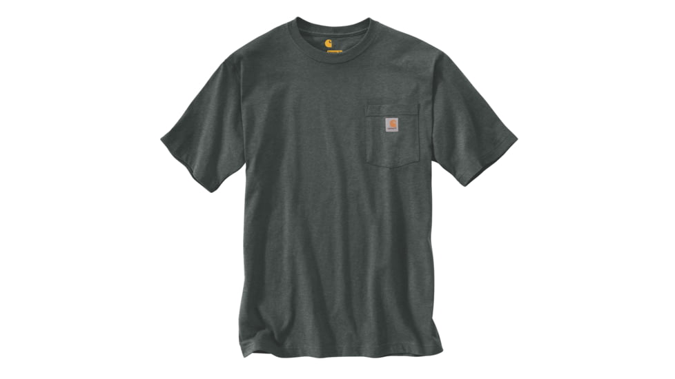 Carhartt Workwear Pkt Short Sleeve Henley MW Jersey Org Fit - Mens, Hunter Green Heather, XXL-REG K87-393-REG-XXL