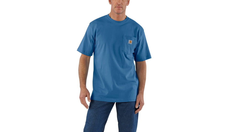 Carhartt Workwear Pkt Short Sleeve Henley MW Jersey Org Fit - Mens, Federal Blue, XXL-REG K87-445-REG-XXL