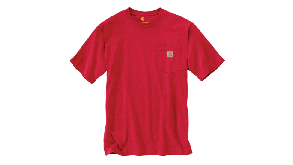 Carhartt Workwear Pkt Short Sleeve Henley MW Jersey Org Fit - Mens, Red Heather, S-REG K87-636-REG-SML