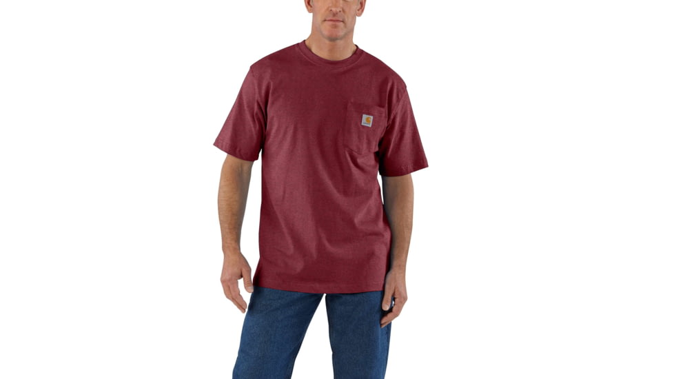 Carhartt Workwear Pkt Short Sleeve Henley MW Jersey Org Fit - Mens, Port Heather, XXL-REG K87-645-REG-XXL