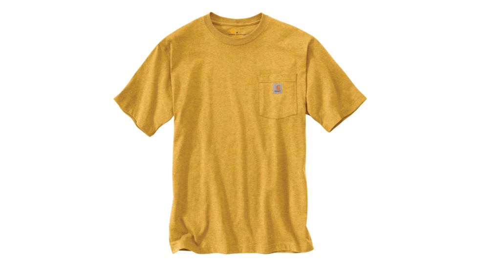 Carhartt Workwear Pkt Short Sleeve Henley MW Jersey Org Fit - Mens, Carhartt Gold Heather, L-TALL K87-704-TLL-LRG