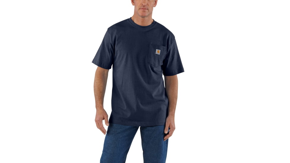 Carhartt Workwear Pkt Short Sleeve Henley MW Jersey Org Fit - Mens, Navy Heather, XXL-REG K87-981-REG-XXL
