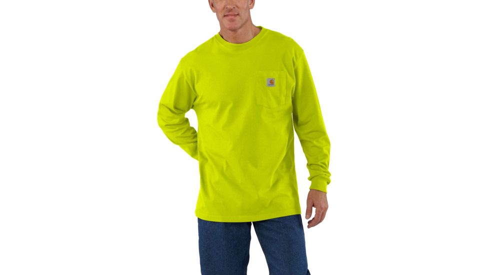 Carhartt Workwear Pocket Long Sleeve T-Shirt for Mens, Sour Apple, Small/Regular K126-327-REG-SML