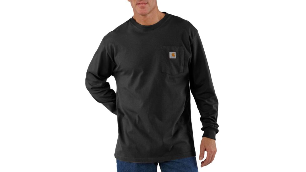 Carhartt Workwear Pocket Long Sleeve T-Shirt for Mens, Black, 2XL/Regular K126-BLK-REG-XXL