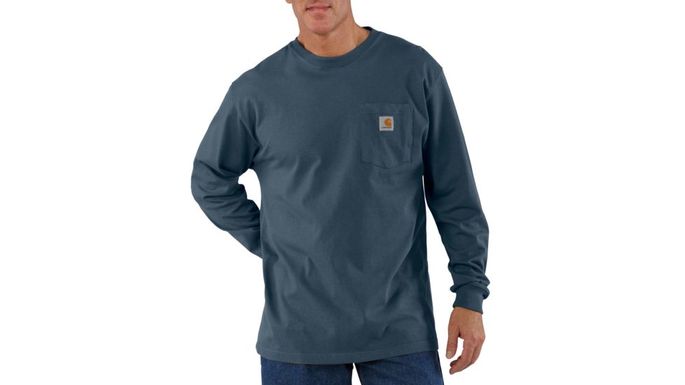 Carhartt Workwear Pocket Long Sleeve T-Shirt for Mens, Bluestone, 2XL/Regular K126-BLS-REG-XXL