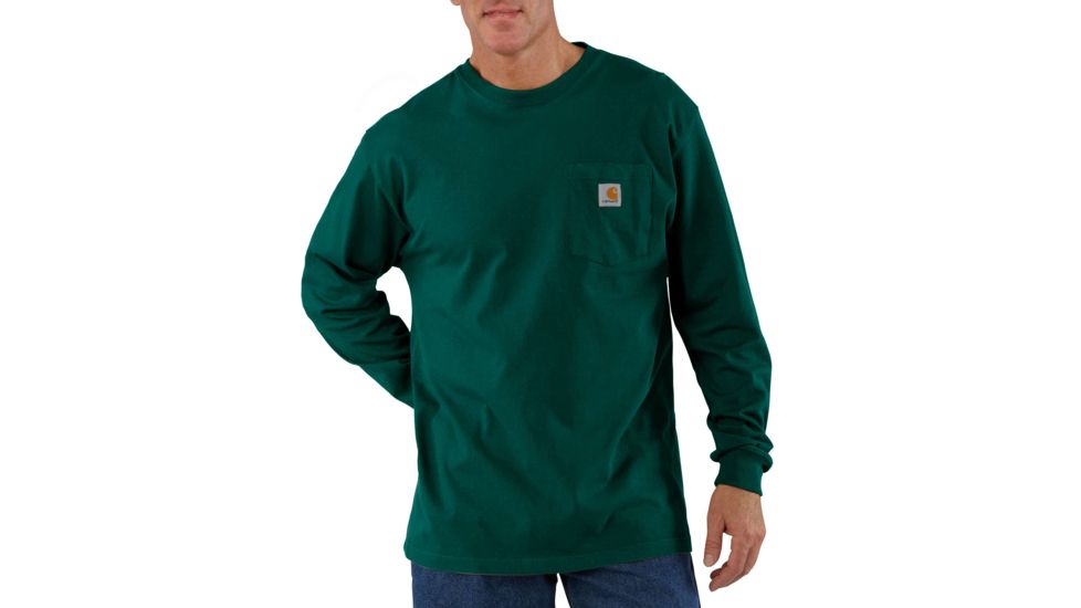 Carhartt Workwear Pocket Long Sleeve T-Shirt for Mens, Hunter Green, Large/Regular K126-HTG-REG-LRG