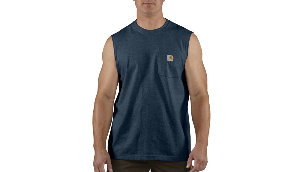 Carhartt Workwear Pocket Sleeveless T-Shirt for Mens, Navy, 2XL/Regular 100374-412-REG-2XL