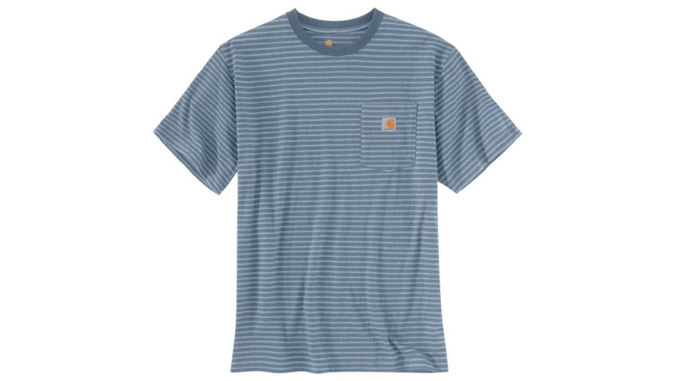 Carhartt Workwear Pocket T-Shirt - Men's, Steel Blue Stripe, Small, Regular, K87-976-S-REG