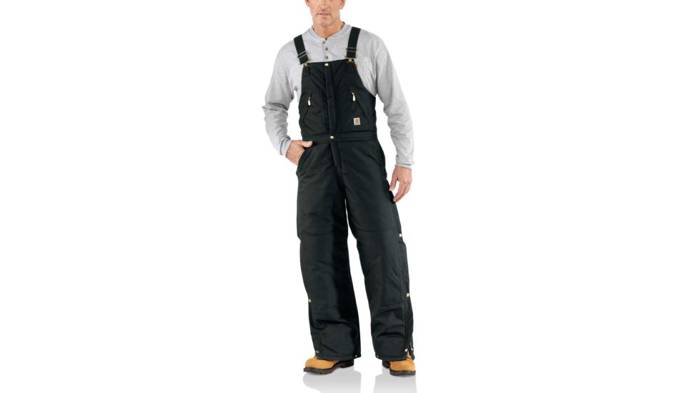 Carhartt Yukon AQL Zip To Waist Bib Overall for Mens, Black, 34/30 R33-BLK-30-34