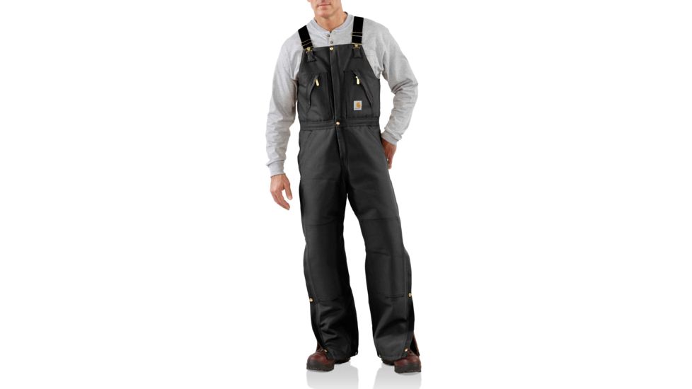 Carhartt Zip To Waist Biberalls for Mens, Black, 32/34 R38-BLK-34-32