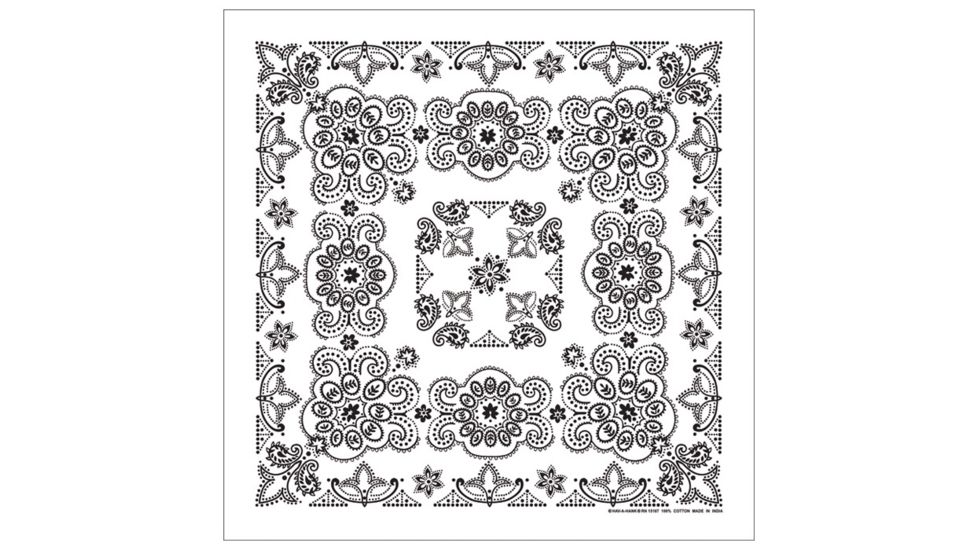 Carolina Manufacturing Texas Paisley Bandana White B27PAI-100034