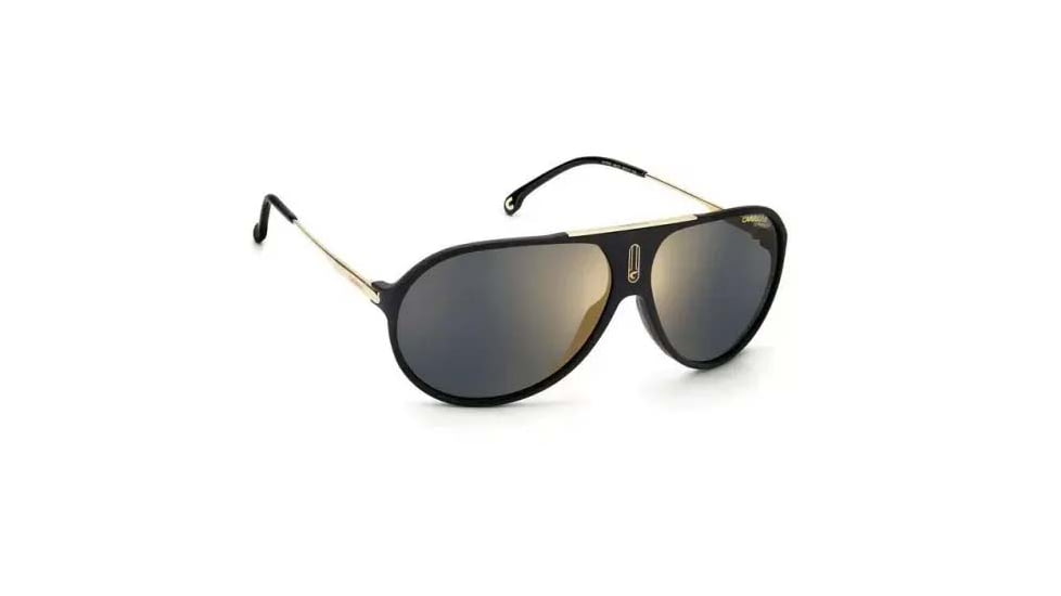 Carrera Hot65 Sunglasses, Black Gold Frame, Grey Gold Mirror Lens, 716736372150