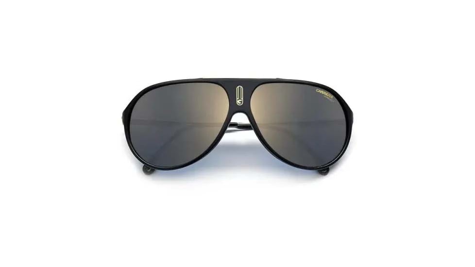 Carrera Hot65 Sunglasses, Black Gold Frame, Grey Gold Mirror Lens, 716736372150