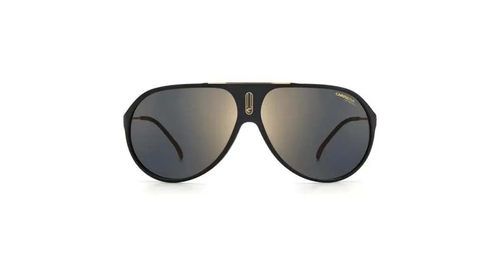 Carrera Hot65 Sunglasses, Black Gold Frame, Grey Gold Mirror Lens, 716736372150