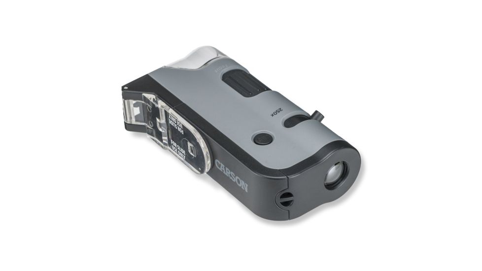 Carson 100x-250x MicroFlip Portable Microscope, w/ Phone Clip, Grey/Black MP-250