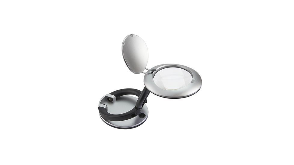 CARSON 2.25 LED LIGHTED Folding Magnifier Loupe, 3x, Black/Silver LM-10
