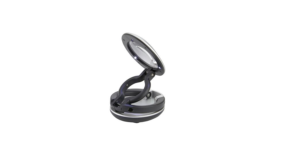 CARSON 2.25 LED LIGHTED Folding Magnifier Loupe, 3x, Black/Silver LM-10