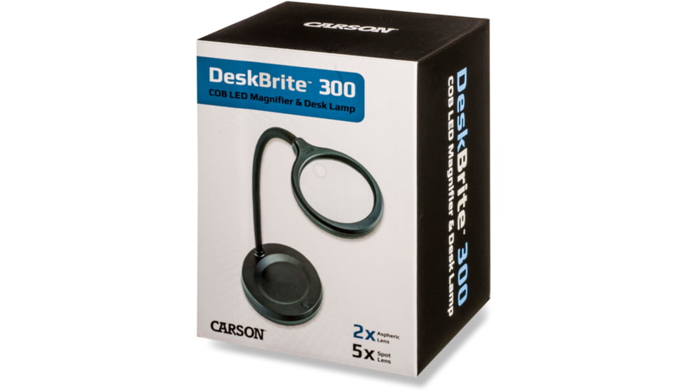 Carson 2-5x DeskBrite 300 Aspheric COB LED Desk Top Magnifier, 3.5 in, LM-30
