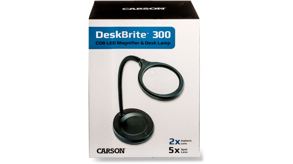 Carson 2-5x DeskBrite 300 Aspheric COB LED Desk Top Magnifier, 3.5 in, LM-30