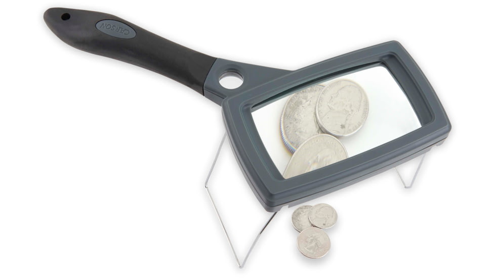 Carson 2x Soft-Grip Glass Magnifier with 11.5x Spot Lens and Stand
