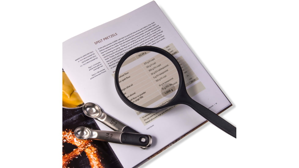 Carson 2x4 Oversized Handheld Magnifier w/ 3x Spot Lens, Black, Small, DS-44GL