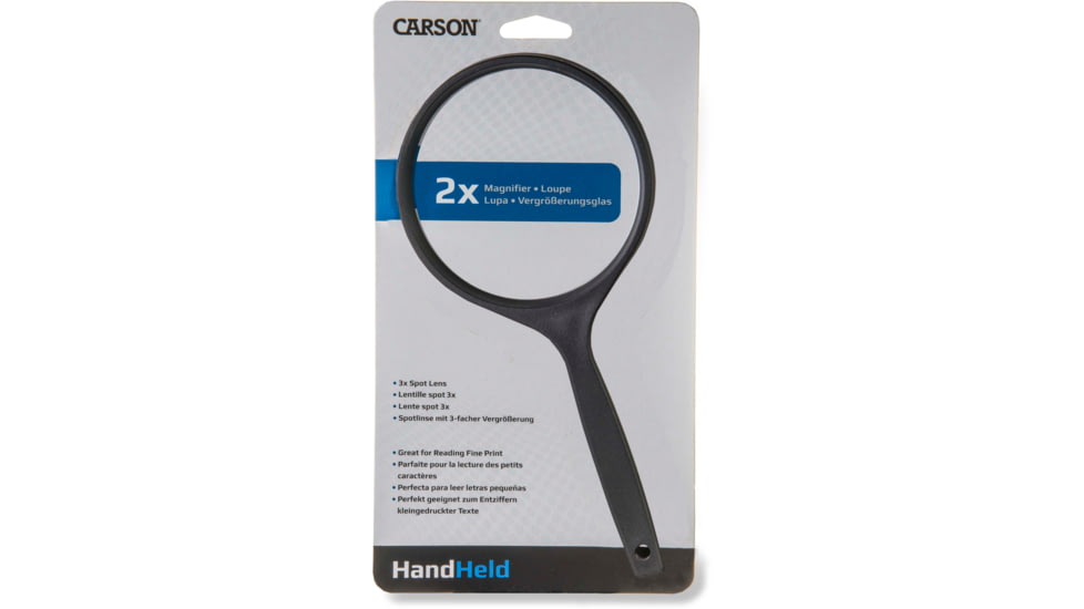 Carson 2x4 Oversized Handheld Magnifier w/ 3x Spot Lens, Black, Small, DS-44GL