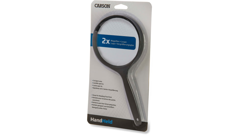 Carson 2x4 Oversized Handheld Magnifier w/ 3x Spot Lens, Black, Small, DS-44GL