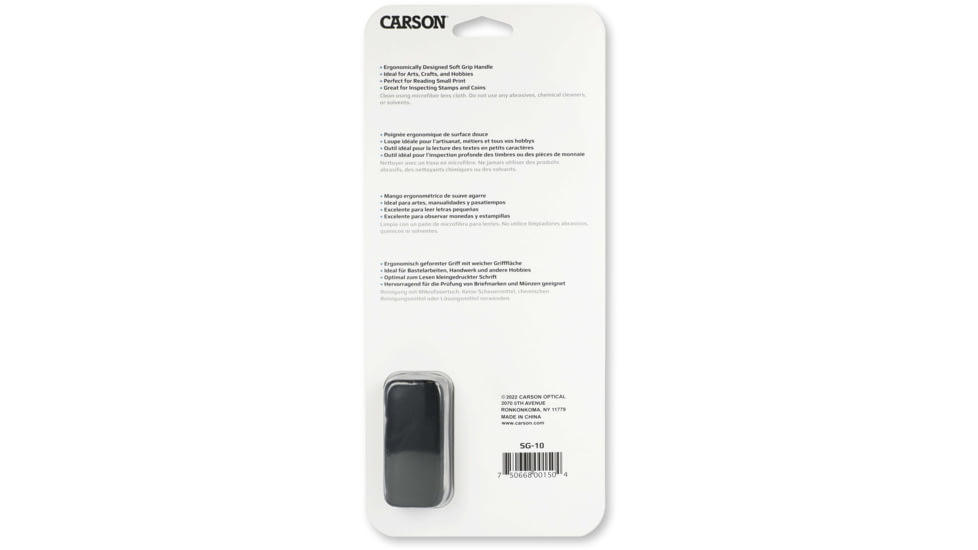 Carson 3.5in Soft-Grip Glass Magnifier, 2x with 11.5x Spot Lens and Case