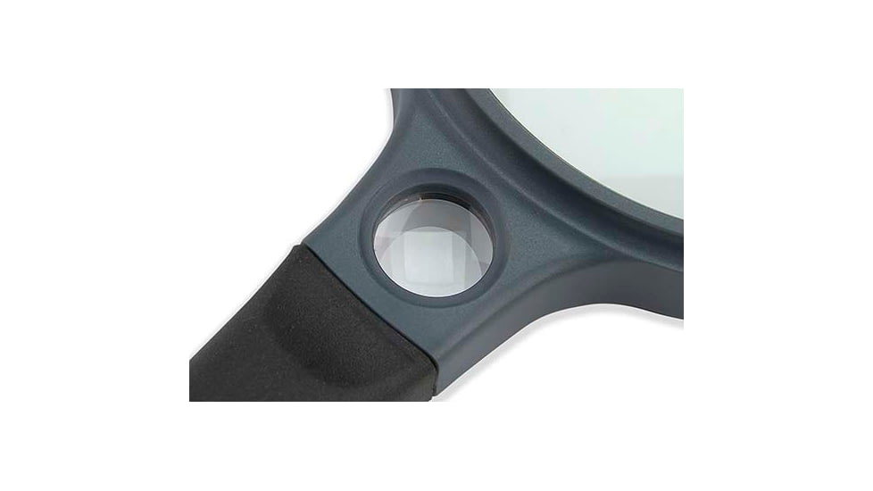 Carson 3.5in Soft-Grip Glass Magnifier, 2x with 11.5x Spot Lens and Case