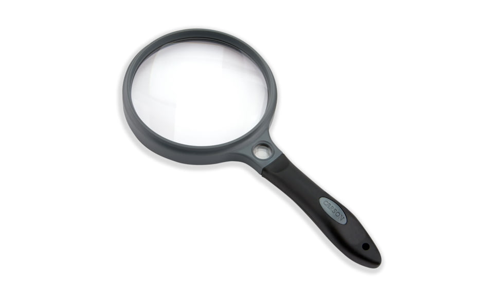 Carson 4.3in Soft-Grip Magnifier, 2x with 11.5x Spot Lens and Case