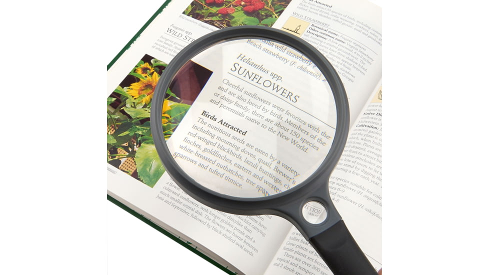 Carson 4.3in Soft-Grip Magnifier, 2x with 11.5x Spot Lens and Case