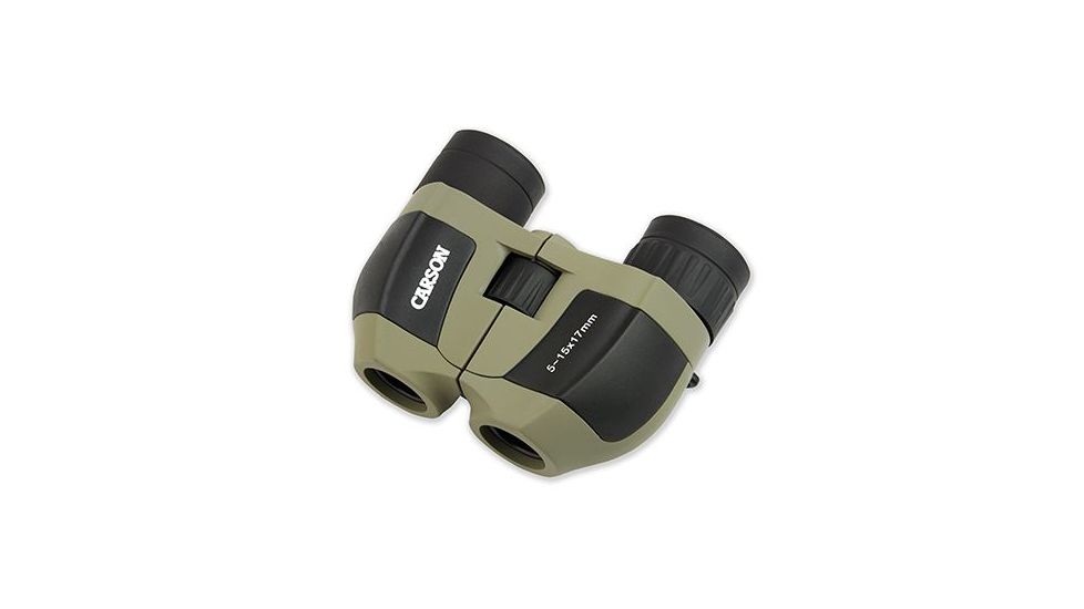 Carson 5-15x17mm MiniZoom Binoculars, Gray/Black, MZ-517