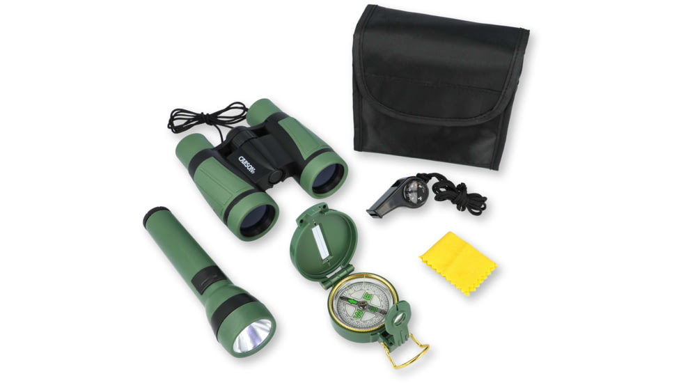 Carson Adventure Pak Binoculars, 5x30mm, Roof Prism, Matte Green, HU-401
