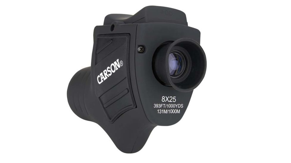 Carson Bandit 8x25mm Porro Prism Monocular, Black w/ One Touch Focus Lever BA-825