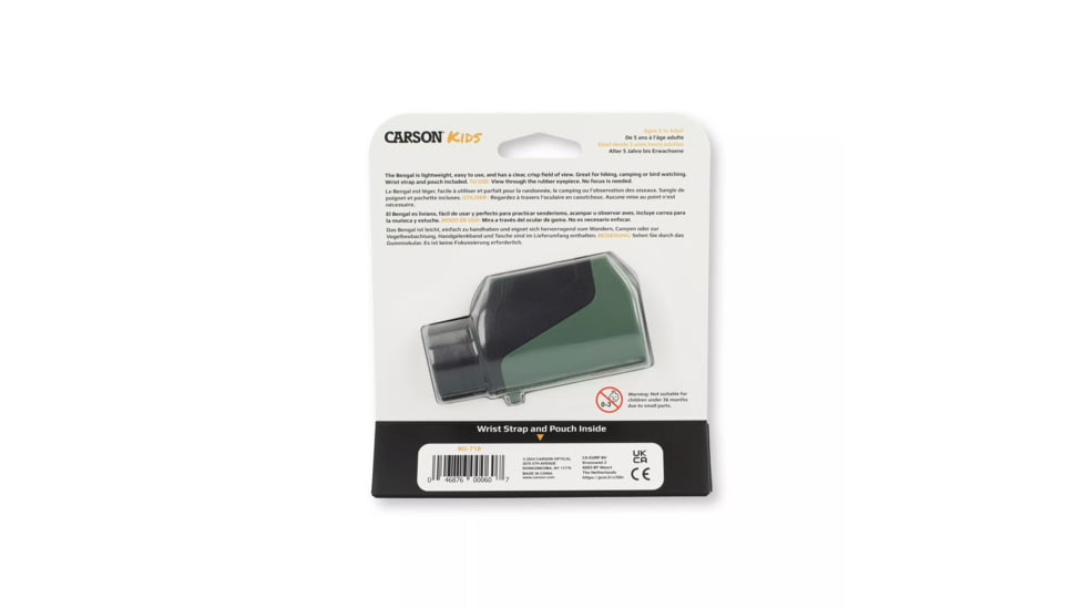 Carson Bengal 7x18mm Focus Free STEM Toy for Kids, Green, BG-718