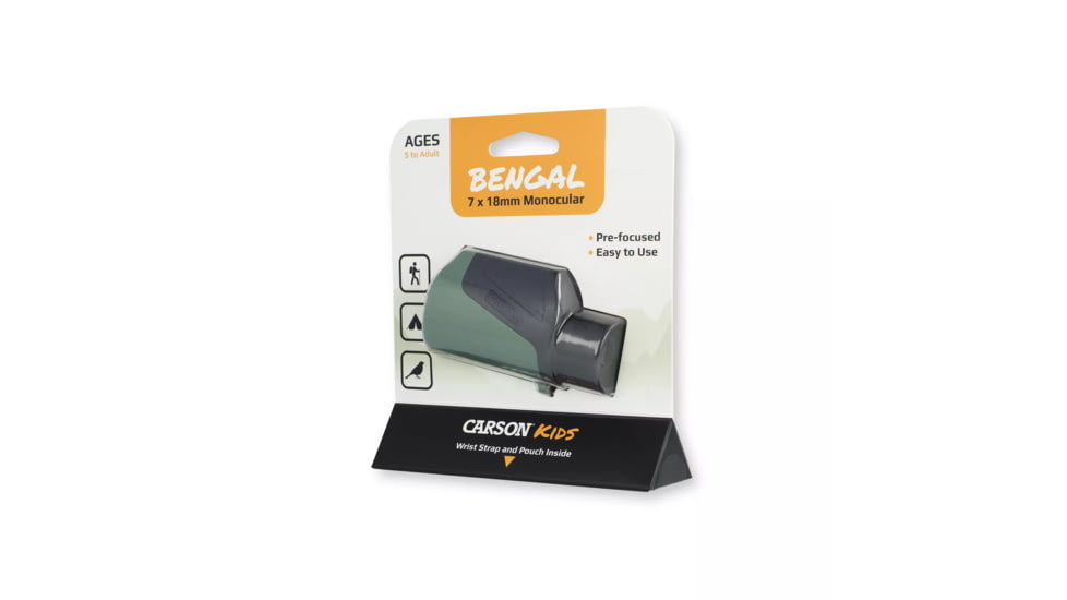 Carson Bengal 7x18mm Focus Free STEM Toy for Kids, Green, BG-718