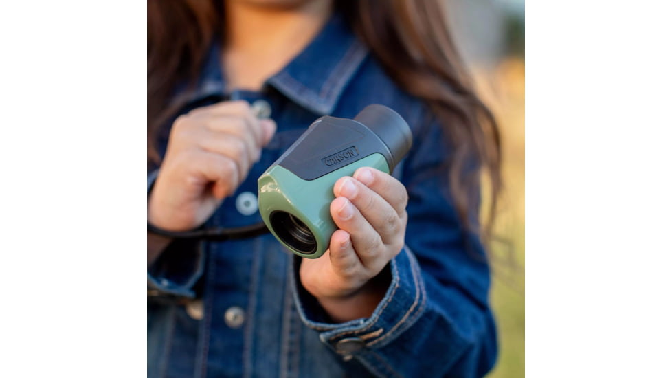 Carson Bengal 7x18mm Focus Free STEM Toy for Kids, Green, BG-718