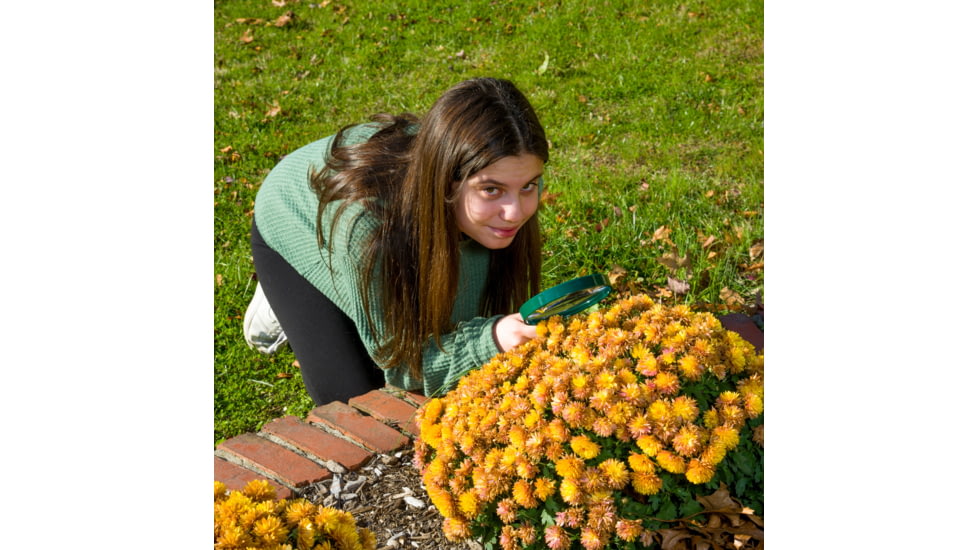 Carson BigEye 2.5x 5in Acrylic Hand Magnifier, Outdoor Green HU-20