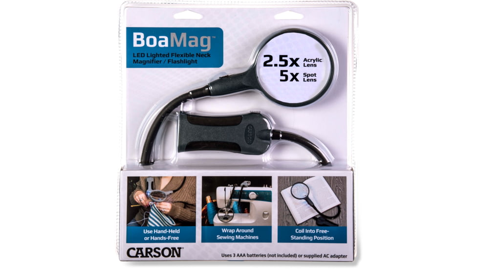 Carson BoaMag2.5x/5x Magnifier Loupe, Black/Gray SM-22