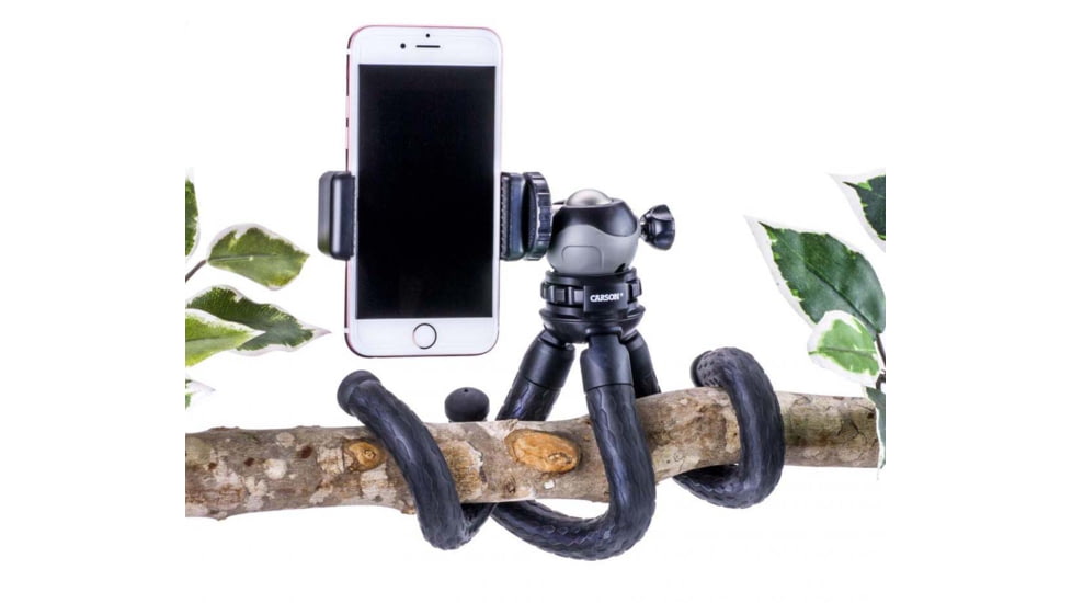 Carson BoaPod Flexible Leg Tripod w/Universal Smartphone Adapter, Black, TR-050
