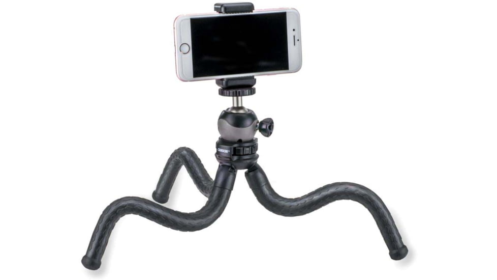 Carson BoaPod Flexible Leg Tripod w/Universal Smartphone Adapter, Black, TR-050