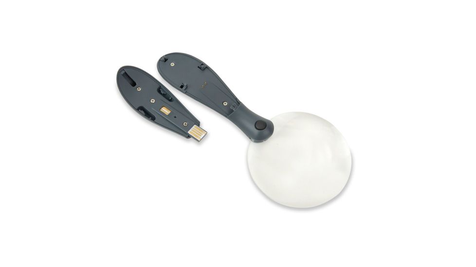 Carson ChargeIt LED Lighted Magnifier, Grey, 3.4 x 1.2 x 7.9 Inches UM-90