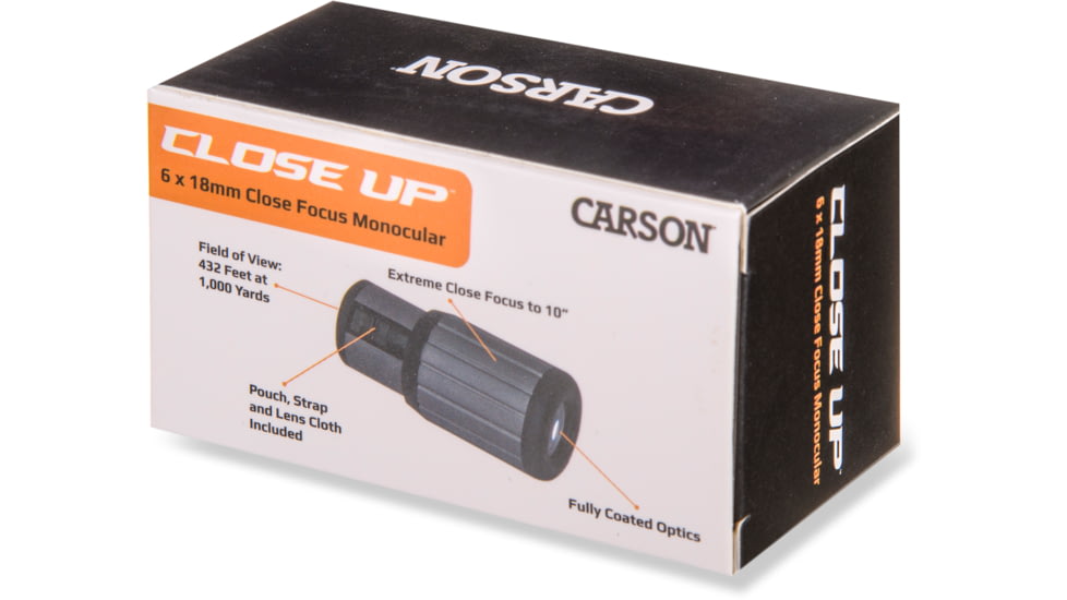 Carson CloseUp 6x18 Close-Focus Portable Monocular, Gray/Black CF-618