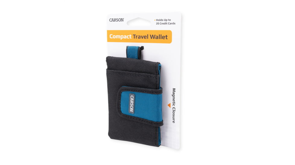 Carson Compact Travel Wallet, Black/Blue, EW-10BU