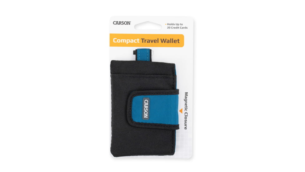 Carson Compact Travel Wallet, Black/Blue, EW-10BU
