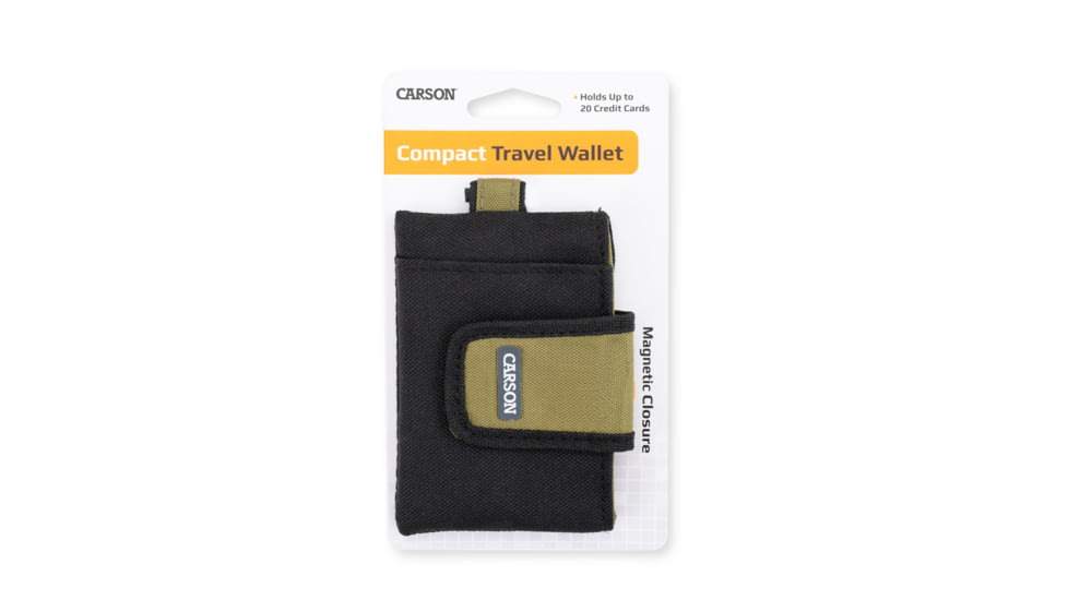 Carson Compact Travel Wallet, Black/Olive, EW-10OL