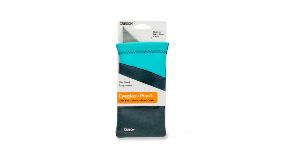 Carson Eyeglasses Microfiber Lens Cloth in Pouch, Blue, 4.3 x 0.5 x 6.9 in, EC-10-02