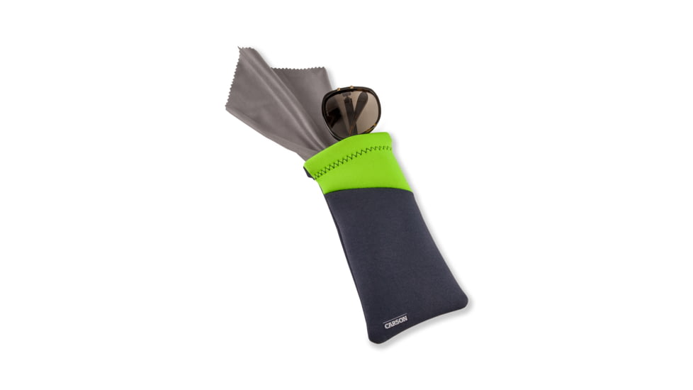 Carson Eyeglasses Microfiber Lens Cloth in Pouch, Lime, 4.3 x 0.5 x 6.9 in, EC-10-05